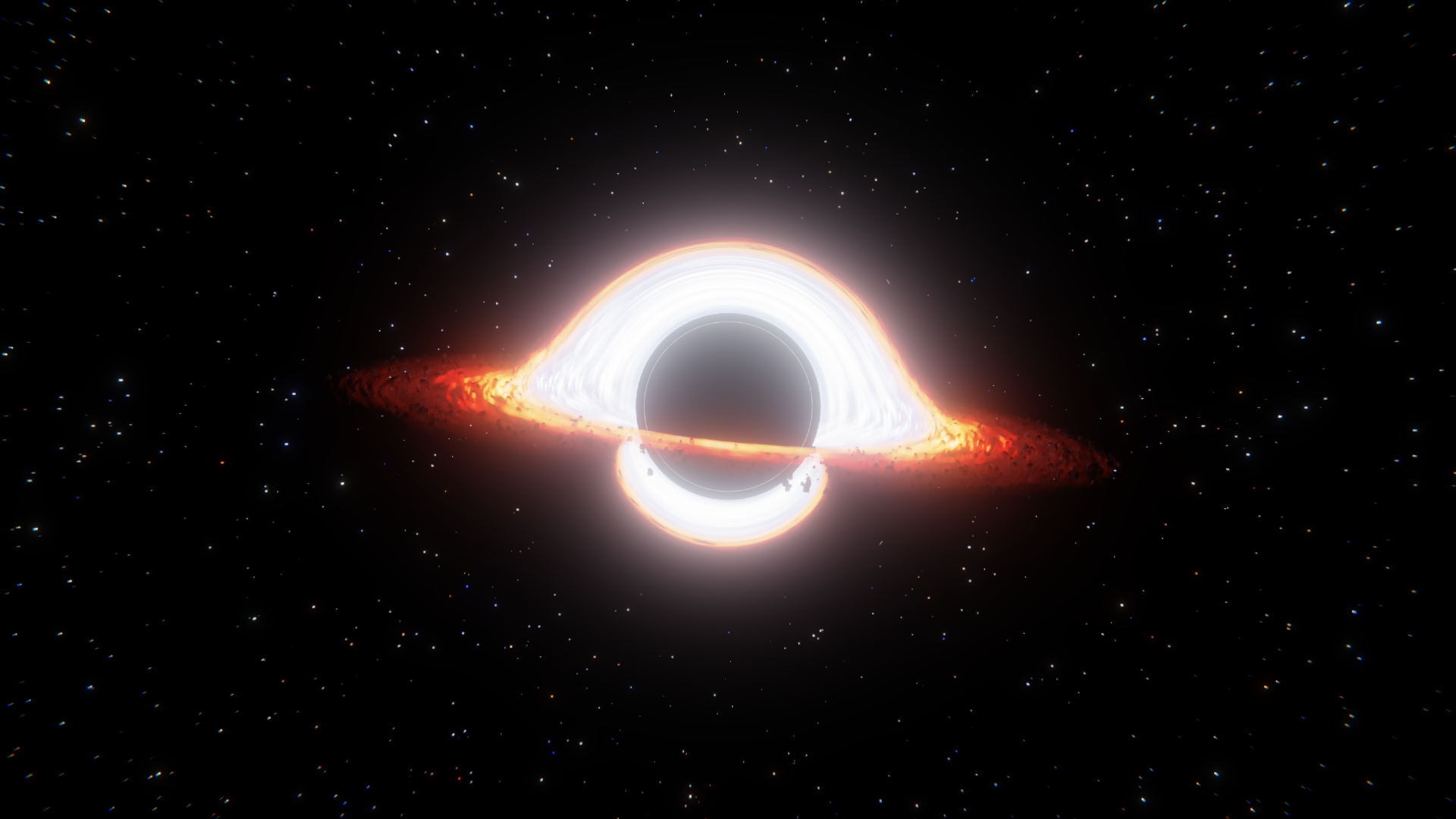 Realistic Black Hole + Accretion Disk + Galaxy Background preview image 1